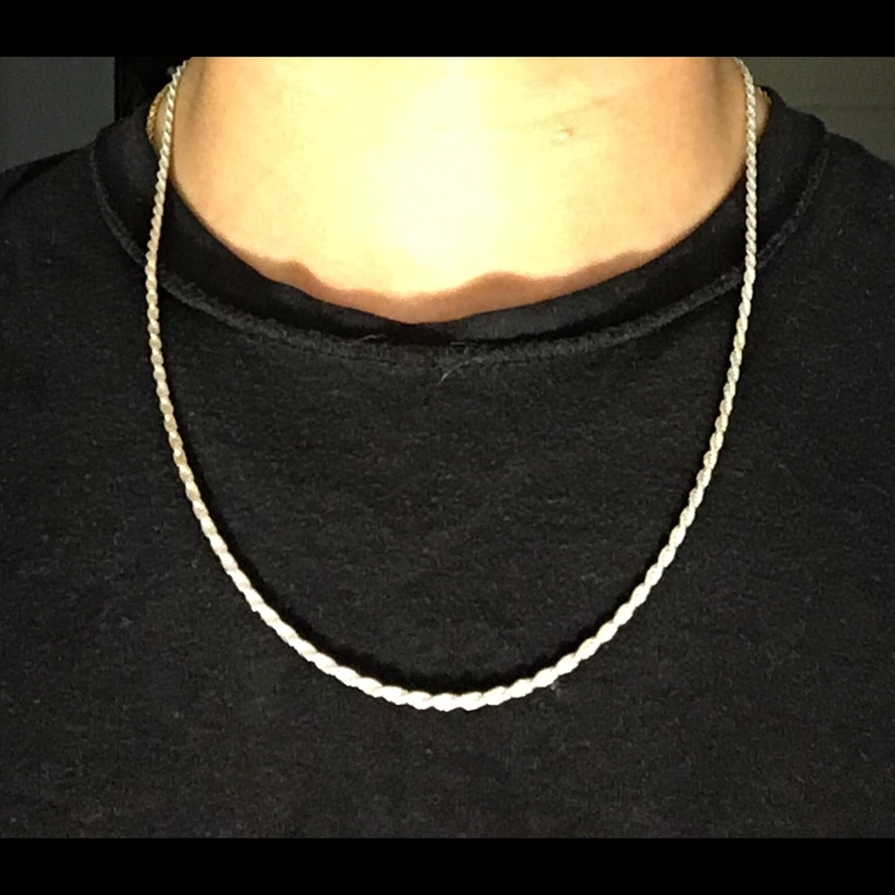 Solid Silver Chain Rope Chain 22in 2mm .925